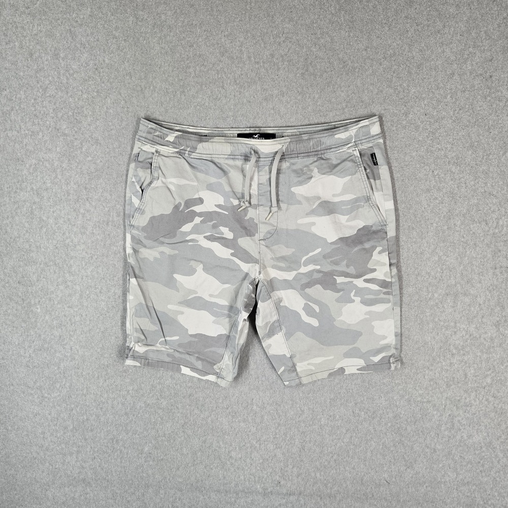 Hollister Men Shorts XL Gray Camouflage Jogger Short 9"  Advanced Stretch